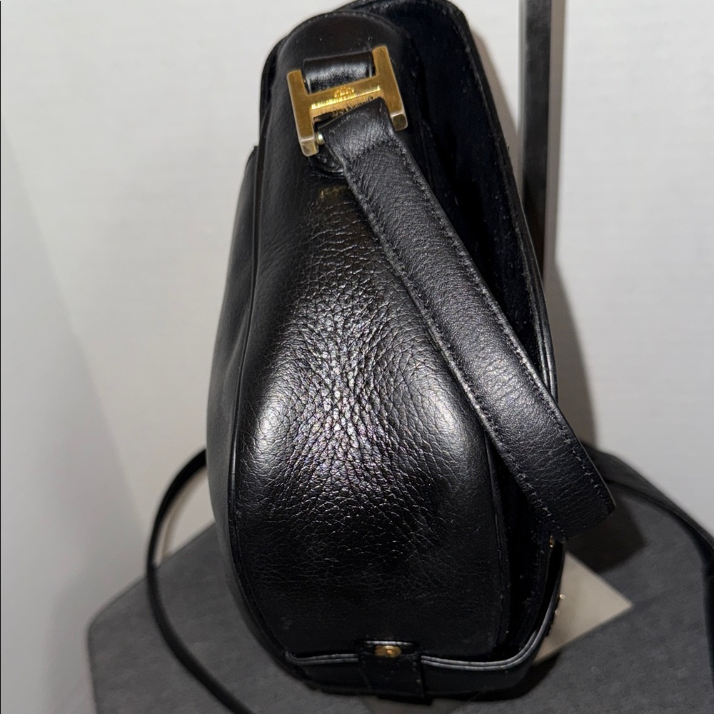 MCM Vintage Black Leather Crossbody Shoulder Bag - Picture 6 of 15